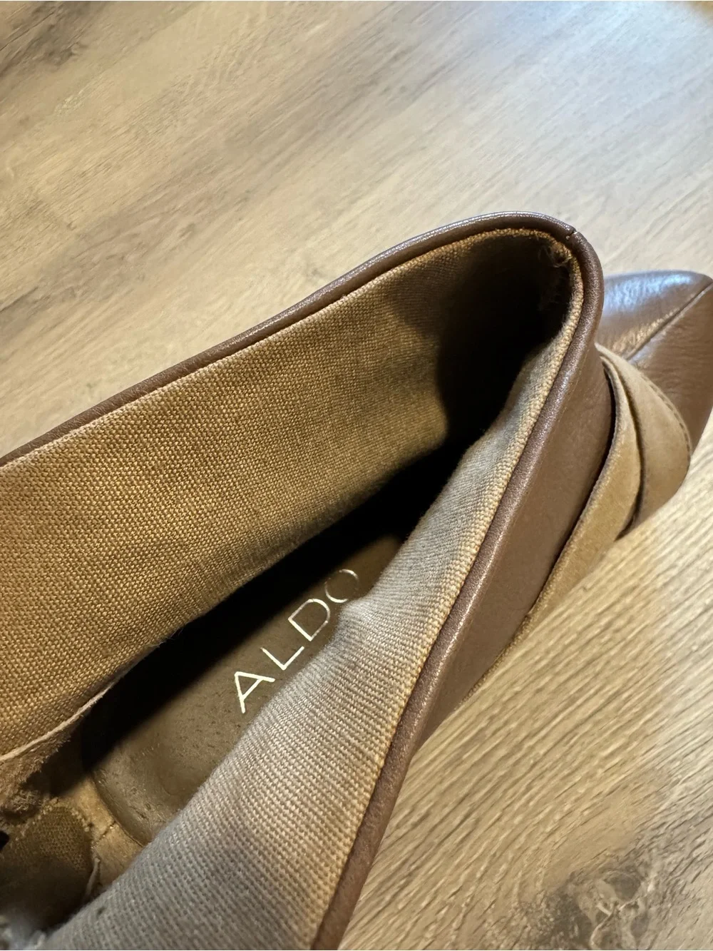 Aldo Two-Tone Brown Wedge Ankle Boots